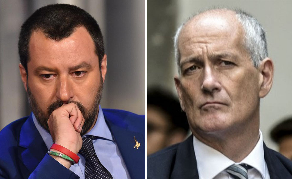 Il Ministro dell'Interno, Matteo Salvini ed il Capo della Polizia, Franco Gabrielli