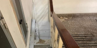 Potenza, distacco materiale cementizio e problematiche relative alla vestizione