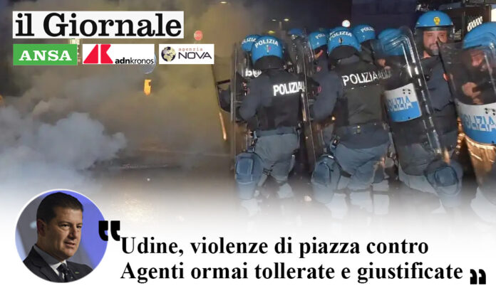 Violenze di piazza contro agenti a Udine