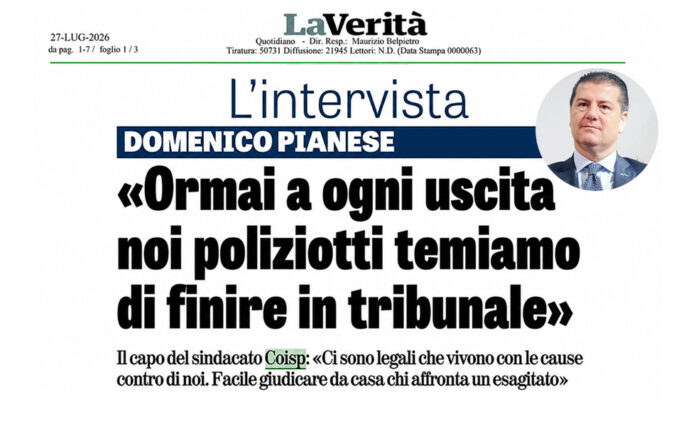 Caso Fakir e situazione della Sicurezza in Italia. Il COISP su La Verità