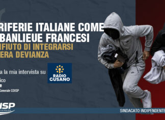 Pianese a Radio Cusano: più Poliziotti e risposte giudiziarie tempestive contro la violenza Periferie italiane come le banlieue francesi. Il COISP a radio Cusano